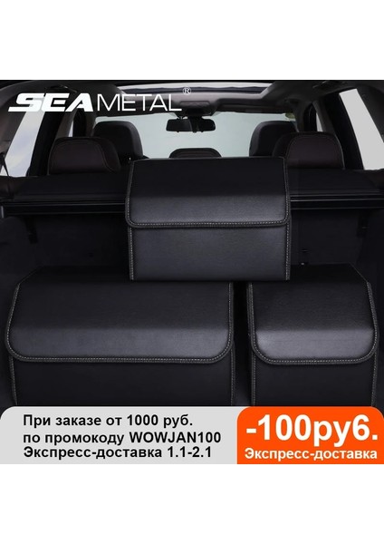 Siyah Beyaz M Araba Bagaj Organizatör Saklama Kutusu Pu Deri Oto Organizatörleri Çanta Araç Sedan Suv Aksesuarları Için Katlanır Bagaj Depolama Cepleri (Yurt Dışından) fiyatları
