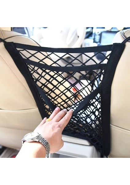 1-Katman Koltuklar Arası 3 Katmanlı Araba Depolama Net Çanta Araba Bölücü Pet Bariyer Gerilebilir Elastik Örgü Çanta Organizatör Oto Aksesuarları (Yurt Dışından) fiyatları