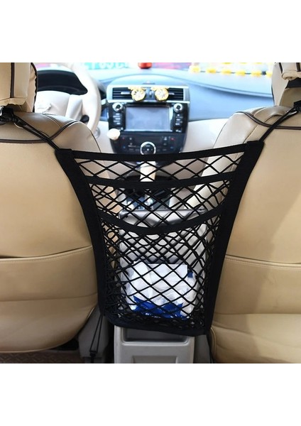 1-Katman Koltuklar Arası 3 Katmanlı Araba Depolama Net Çanta Araba Bölücü Pet Bariyer Gerilebilir Elastik Örgü Çanta Organizatör Oto Aksesuarları (Yurt Dışından) fırsatları