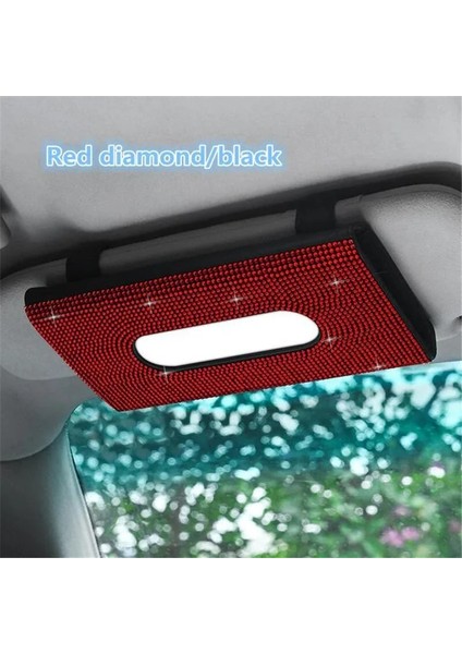 Gökkuşağı Pırlanta Siyah Araba Doku Kutusu Güneşlik Maske Kutusu Elmas Oto Doku Kağıt Tutucu Maske Kılıf Sunvisor Asılı Peçete Oto Iç Aksesuarları (Yurt Dışından)