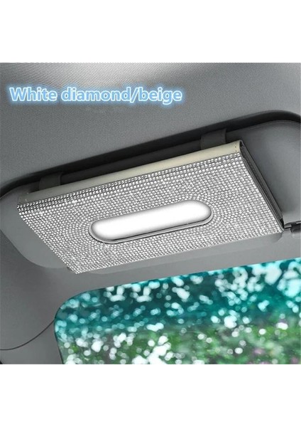 Gökkuşağı Pırlanta Siyah Araba Doku Kutusu Güneşlik Maske Kutusu Elmas Oto Doku Kağıt Tutucu Maske Kılıf Sunvisor Asılı Peçete Oto Iç Aksesuarları (Yurt Dışından)