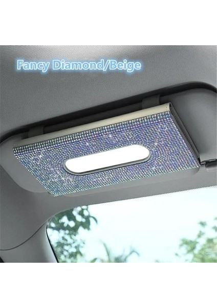 Gökkuşağı Pırlanta Siyah Araba Doku Kutusu Güneşlik Maske Kutusu Elmas Oto Doku Kağıt Tutucu Maske Kılıf Sunvisor Asılı Peçete Oto Iç Aksesuarları (Yurt Dışından)