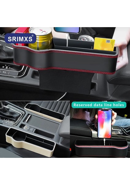 Pu Siyah Sol Araba Koltuğu Boşluk Organizatör Çatlak Saklama Kutusu Cüzdan Telefon Kartı Için Yarık Cep Pu Yüksek Kapasiteli Cep Gövde Oto Aksesuarları (Yurt Dışından) fırsatları
