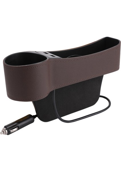 Açık Kahverengi A Yeterli Dayanıklılık ve Sağlamlık ile Evrensel Araba Koltuğu Boşluk Düzenleyici Yan Cep Saklama Kutusu Kasa Çift USB Şarj Cihazı (Yurt Dışından)