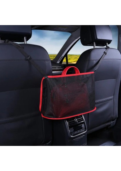 C Büyük Kapasiteli Araba Koltuğu Net Cep Çanta Çanta Tutucu Çanta Organizatör Depolama Pet Net Bariyer Arka Koltuklar Arasında Köpek Kılıfı (Yurt Dışından)