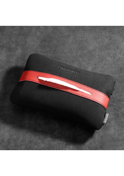 Siyah ve Kırmızı-1 Adet Weihao Süet Süet Araba Koltuğu Arka Doku Kutusu Kapağı Peçete Kağıt Saklama Kutusu Kasa Tutucu Araba, Araba Dekorasyon (Yurt Dışından)