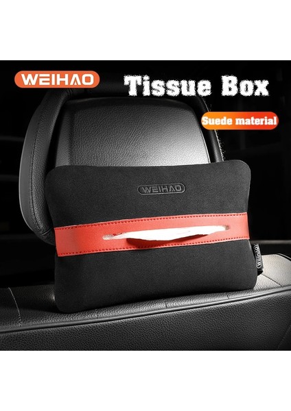 Siyah ve Kırmızı-1 Adet Weihao Süet Süet Araba Koltuğu Arka Doku Kutusu Kapağı Peçete Kağıt Saklama Kutusu Kasa Tutucu Araba, Araba Dekorasyon (Yurt Dışından) indirimleri
