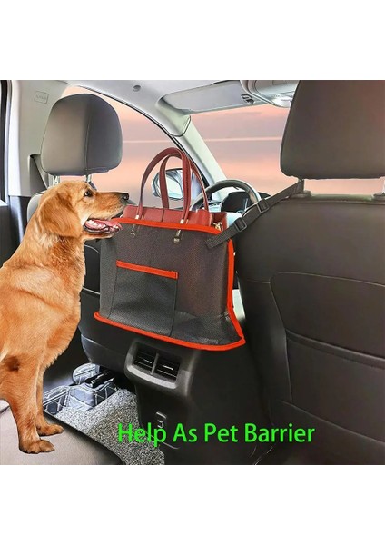 C Büyük Kapasiteli Araba Koltuğu Net Cep Çanta Çanta Tutucu Çanta Organizatör Depolama Pet Net Bariyer Arka Koltuklar Arasında Köpek Kılıfı (Yurt Dışından) fırsatları