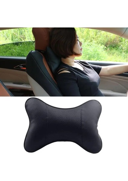 Siyah Stil 25*17CM Araba Boyun Yastıkları Oto Koltuğu Baş Desteği Boyun Koruyucu Evrensel Kafalık Arkalık Minderi Otomobiller Koltuk Boyun Desteği (Yurt Dışından)