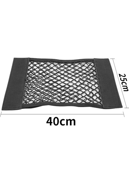40X25CM Araba Arka Koltuk Saklama Çantası Bagaj Örgü Oto Organizatör Çift Katlı Elastik Dize Net Sihirli Etiket Cep Çanta Araba Bagaj Organizatör (Yurt Dışından)