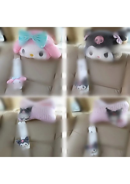2 Adet Kemer Stili Sevimli Araba Yastık Bebek Araba Kafalık Boyun Yastık Karikatür Siyah Şeytan Peluş Araba Koltuk Minderi Çocuklar Kafalık Araba Aksesuarı (Yurt Dışından)
