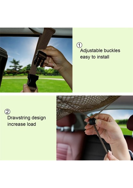 Ordu Yeşili Yükseltme Araba Tavan Depolama Ağı Çatı Iç Saklama Çantası Araba Depolama Ağı Araba Iç Kargo Ağı Çanta Çeşitli Eşyalar Saklama Çantası (Yurt Dışından) fırsatları