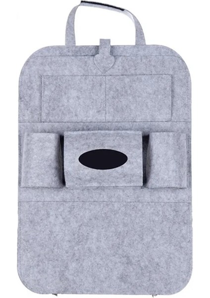 Gri 1 Adet Evrensel Araba Arka Koltuk Saklama Çantası Organizatör Gövde Elastik Keçe Saklama Çantası 6 Cepler Organizatör Asılı Araba Aksesuarları (Yurt Dışından)