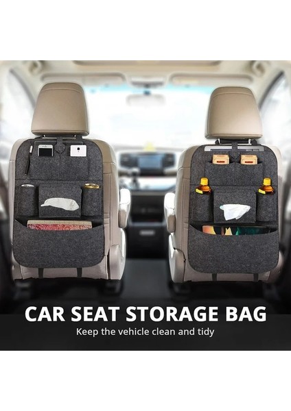 Gri 1 Adet Evrensel Araba Arka Koltuk Saklama Çantası Organizatör Gövde Elastik Keçe Saklama Çantası 6 Cepler Organizatör Asılı Araba Aksesuarları (Yurt Dışından) modelleri