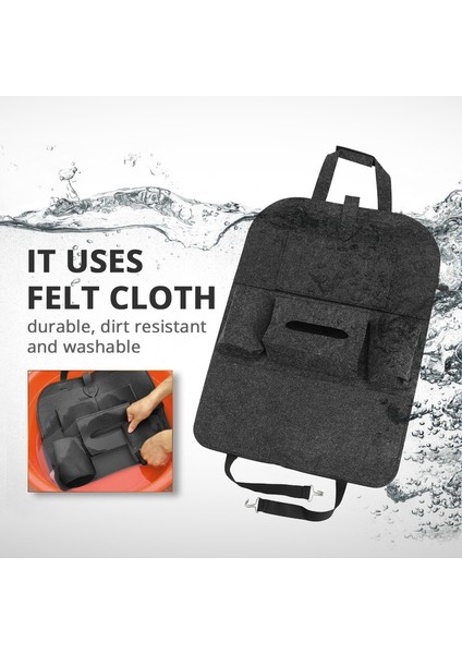 Gri 1 Adet Evrensel Araba Arka Koltuk Saklama Çantası Organizatör Gövde Elastik Keçe Saklama Çantası 6 Cepler Organizatör Asılı Araba Aksesuarları (Yurt Dışından) indirimleri