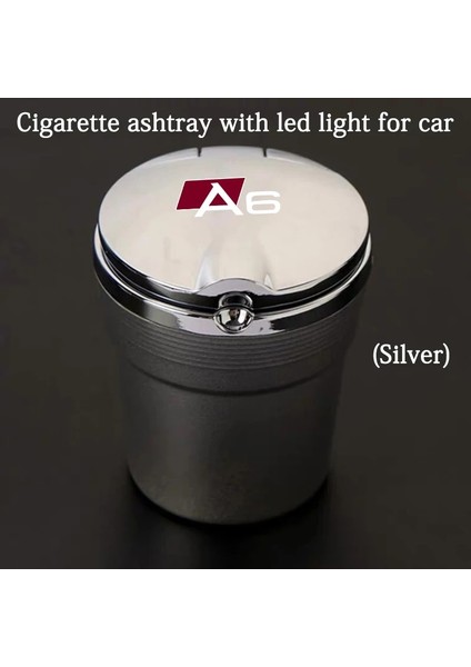 A6 Audi Için A3 A4 A5 A6 A7 A8 Q3 Q5 Q7 Q8 Aksesuar Araba Küllük Mavi LED Işık Metal Astar Araba Logosu Styling (Yurt Dışından)