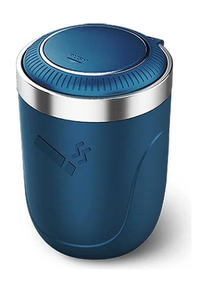 Mavi LED Işık ile Araba Küllük Itme Tipi Iç Dekorasyon Yaratıcı Çok Fonksiyonlu Oto Araç Sigara Küllük Tutucu Dekor (Yurt Dışından)