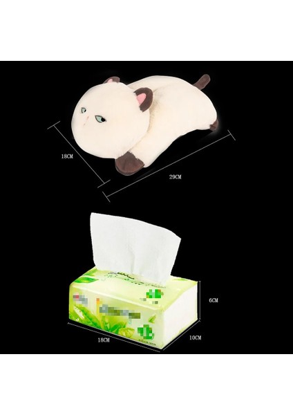 No.3 Boyutu Araba Dekorasyon Yaratıcı Araba Kol Dayama Doku Kutusu Sevimli Peluş Karikatür Hayvan Kedi Tarzı Çok Amaçlı Yıkanabilir Asılı Peçetelik (Yurt Dışından)