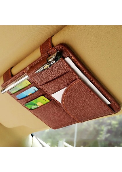 Kahverengi Araba Güneşlik Saklama Çantası Vizör Kart Sahibinin Organize Istifleme Toplama Oto Iç Aksesuar Malzemeleri Dişli Şeyleri Ürünler Öğe (Yurt Dışından) fırsatları