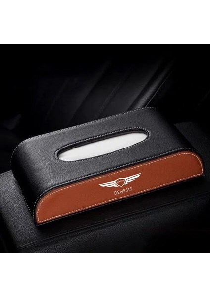 Kahverengi Araba Kol Dayama Kutusu Orta Konsol Doku Kutusu Çok Fonksiyonlu Koltuk Tipi Kağit Kutu Hyundai Genesis G70 GV70 G80 GV80 G90 (Yurt Dışından)