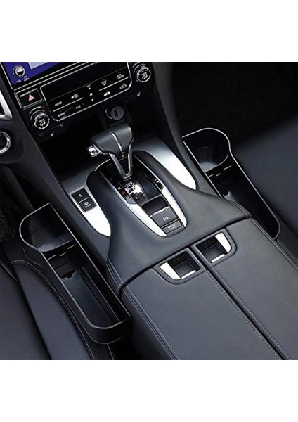 Bir Siyah Sağ Araba Koltuğu Evrensel Depolama Alanı Karbon Fiber Plastik Koltuk Boşluğu Saklama Kutusu Çok Fonksiyonlu Organizatör Yan Cep Telefonu Kartı Pock (Yurt Dışından) modelleri