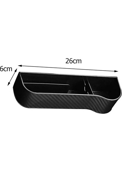 Bir Siyah Sağ Araba Koltuğu Evrensel Depolama Alanı Karbon Fiber Plastik Koltuk Boşluğu Saklama Kutusu Çok Fonksiyonlu Organizatör Yan Cep Telefonu Kartı Pock (Yurt Dışından) indirimleri