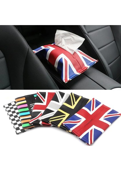 Altın Kriko Mını Cooper Için Araba Styling Damalı Kırmızı Union Jack Karikatür Doku Çanta Mini F54 F55 F56 F60 R55 R56 F56 R60 Vb (Yurt Dışından)