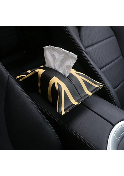 Altın Kriko Mını Cooper Için Araba Styling Damalı Kırmızı Union Jack Karikatür Doku Çanta Mini F54 F55 F56 F60 R55 R56 F56 R60 Vb (Yurt Dışından)