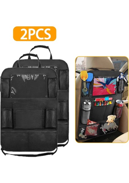 2 Adet Tip A Su Geçirmez Araba Arka Koltuk Organizatör Saklama Çantası Dokunmatik Ekran Tablet Tutucu ile Evrensel Oto Araba Arka Koltuk Organizatör Koruyucu (Yurt Dışından)