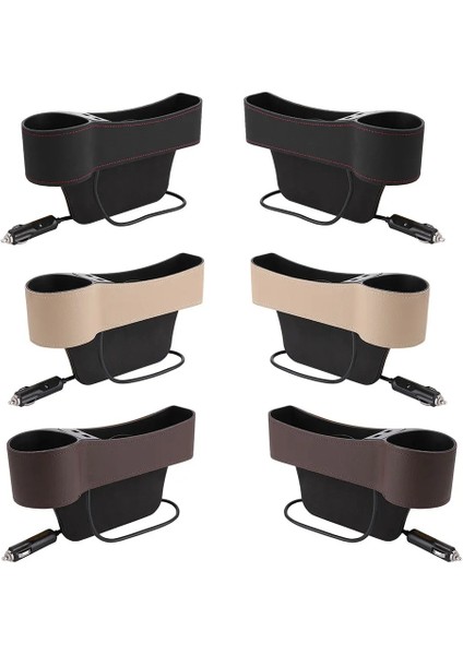 Bej B Yeterli Dayanıklılık ve Sağlamlık ile Evrensel Araba Koltuğu Boşluk Düzenleyici Yan Cep Saklama Kutusu Kasa Çift USB Şarj Cihazı (Yurt Dışından) fiyatları