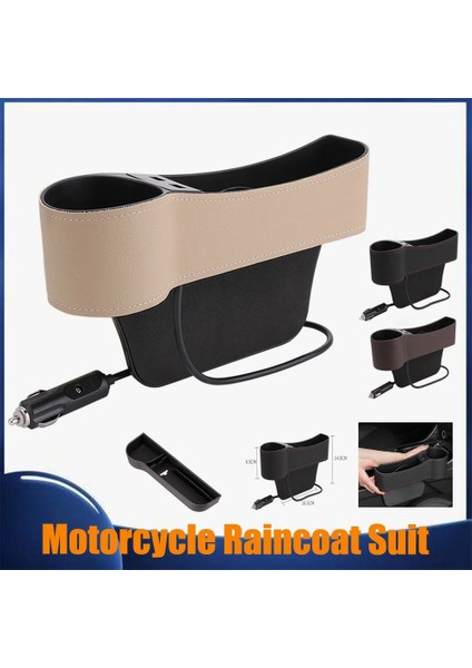 Bej B Yeterli Dayanıklılık ve Sağlamlık ile Evrensel Araba Koltuğu Boşluk Düzenleyici Yan Cep Saklama Kutusu Kasa Çift USB Şarj Cihazı (Yurt Dışından) modelleri