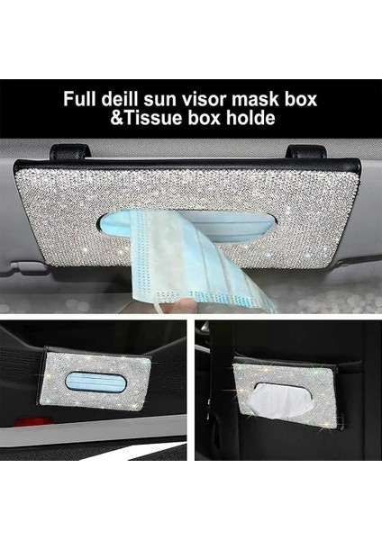 E 1 Takım 1 Adet Araba Doku Kutusu Havlu Maskesi Araba Vizörü Doku Kutusu Tutucu Oto Iç Depolama Dekorasyon Glitter Araba Aksesuarları Evrensel (Yurt Dışından)