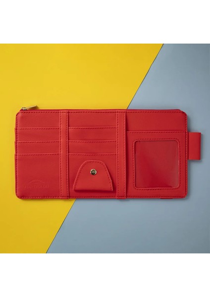 Kırmızı Araba Styling Vizör Organizatör Güneşlik Saklama Kılıfı Araba Organizatör Güneş Gözlüğü Tutucu Kart Organizatör Bilet Cebi Araba Depolama (Yurt Dışından)