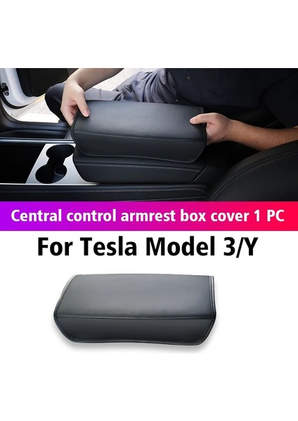 3y Merkezi Ped Araba Kol Dayama Kutusu Koruyucu Kapak Tesla Model 3 Model Y Merkezi Kontrol Kol Dayama Kapağı Deri Aksesuarları Dekorasyon Iç (Yurt Dışından)