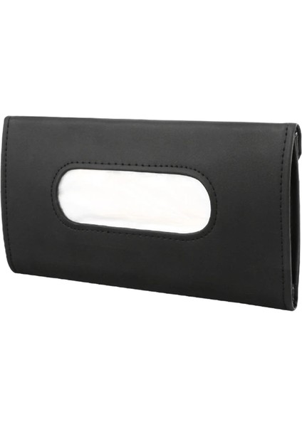 Siyah Pu Deri Maske Saklama Çantası Doku Depolama Tutucu Araba Dekorasyon Asılı Kutusu (Yurt Dışından)