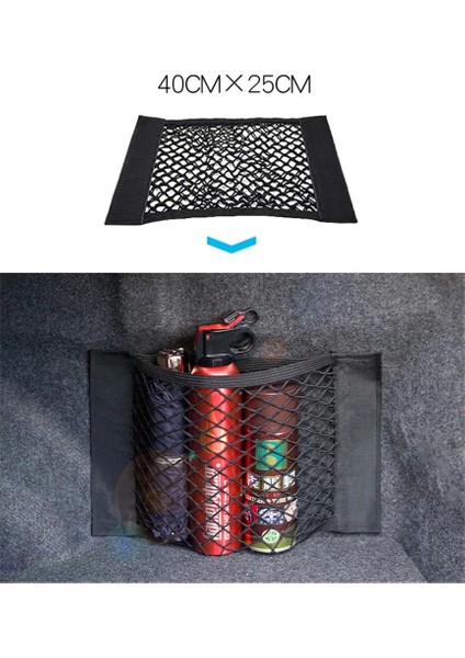 50CM Bagaj Organizatör Araba Depolama Duvar Sticker Kese Çanta Arka Bagaj Arka Koltuk Kargo Örgü Net Çanta Esnek Naylon Evrensel (Yurt Dışından)
