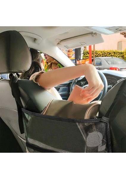 B Büyük Kapasiteli Araba Koltuğu Net Cep Çanta Çanta Tutucu Çanta Organizatör Depolama Pet Net Bariyer Arka Koltuklar Arasında Köpek Kılıfı (Yurt Dışından) fırsatları