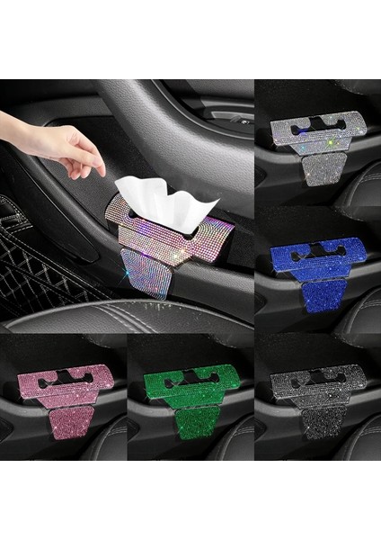 Pembe Araba Kapı Yan Doku Tutucu Için Bling Doku Tutucu Taklidi Araba Aksesuarları Sparkly Kristal Kadın Kız Oto Plastik Kutu (Yurt Dışından)