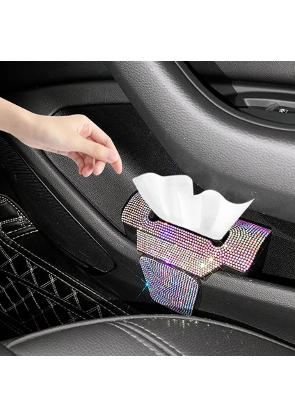 Pembe Araba Kapı Yan Doku Tutucu Için Bling Doku Tutucu Taklidi Araba Aksesuarları Sparkly Kristal Kadın Kız Oto Plastik Kutu (Yurt Dışından)
