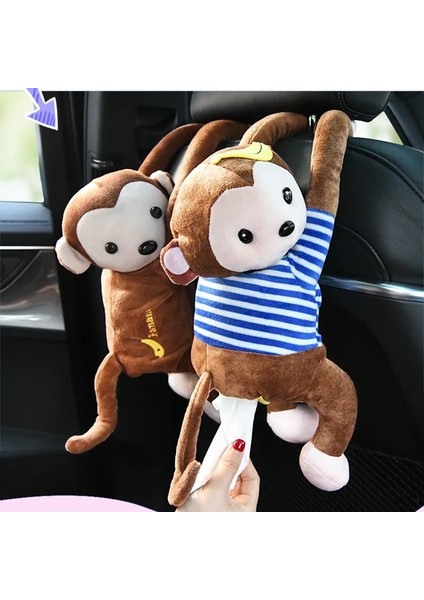 Radom 1 Adet Yaratıcı Doku Kutusu Maymun Kağıt Peçete Kılıfı Araba Sevimli Kağıt Kutuları Tutucu Karikatür Hayvanlar Peçete (Yurt Dışından)