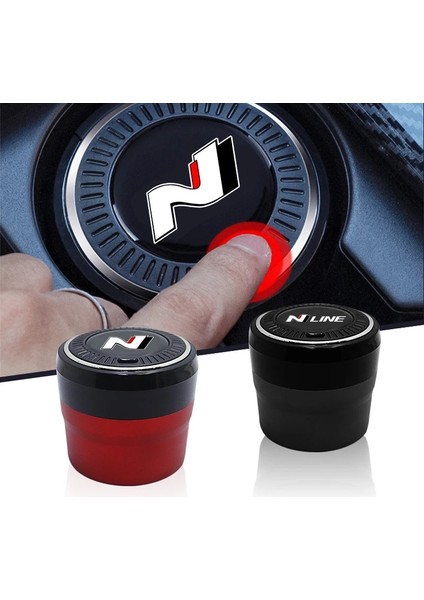 Kırmızı LED Düğme Araba Küllük Paslanmaz Çelik Hyundai N Lıne Nlıne I30 Fastback Tucson Veloster Sonata Elantra I20 Aksesuarları (Yurt Dışından) fiyatları