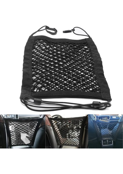 Yeni Siyah Araba Organizatör Koltuk Arka Depolama Elastik Araba Örgü Net Çanta Çanta Arasında Bagaj Tutucu Cep Oto Arabalar Için 30*25 cm (Yurt Dışından)
