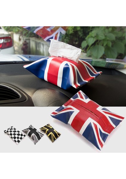 C Mini Cooper Için Jcw S One Tüm Serisi Araba Doku Kutusu Araba Iç Union Jack Pu Deri Taşınabilir Kağıt Paketi Durumda Peçetelik (Yurt Dışından)