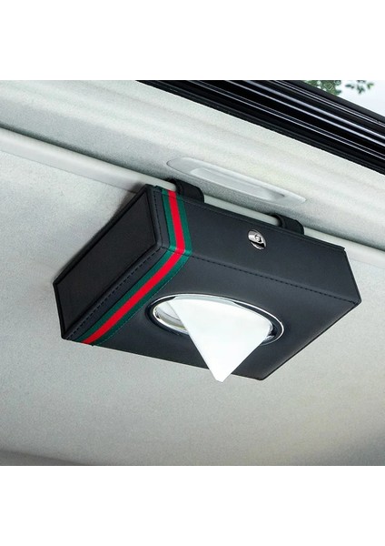 A-Bej 1 Adet Dokuma Siyah Kayış Klip Tarzı Araba Doku Kutusu Güneşlik Doku Kutusu Tutucu Volkswagen Toyota Oto Iç Aksesuarları Için (Yurt Dışından)