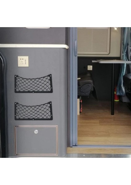 4 Adet 36*18 cm Araba Depolama Net Kapı Paneli Kamp Otobüs Koltuğu Arka Montaj Organizatör Örgü Telefon Tutucu Saklama Çantası Cep Cüzdan Anahtarları (Yurt Dışından)