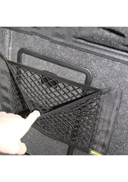 Siyah Evrensel Araba Koltuğu Yan Sırt Çantası Bagaj Net Çanta Telefon Tutucu Cep Organizatör Istifleme Toplama 40CM * 25CM Mesh Araba (Yurt Dışından)