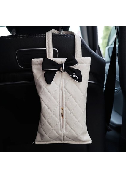 Bej Elmas Yay Moda Elmas Ilmek Araba Doku Kutusu Koltuk Kafalık Deri Kağıt Kule Tutucu Oto Iç Organizatör Şekillendirici Araba Aksesuarları (Yurt Dışından) fiyatları