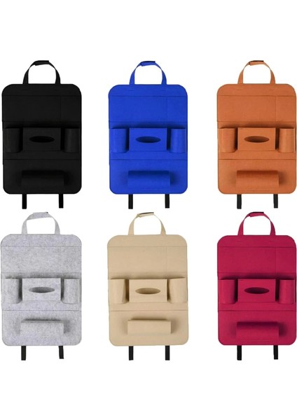 Mavi 6 Renk Çok Cep Araba Koltuğu Arka Organizatör Saklama Çantası Ped Bardak Depolama Içecek Tutucu Çocuklar Çocuklar Için Keçe Kumaş Koruyucu Pet (Yurt Dışından) fiyatları