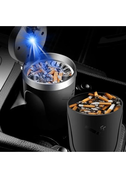 Siyah Yeni Araba Küllük Logolu LED Işıklı Yaratıcı Kişilik Fiat Aegea ve Uno Palio Tipo Doblo Car Amblem Auto (Yurt Dışından)