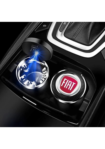 Siyah Yeni Araba Küllük Logolu LED Işıklı Yaratıcı Kişilik Fiat Aegea ve Uno Palio Tipo Doblo Car Amblem Auto (Yurt Dışından)
